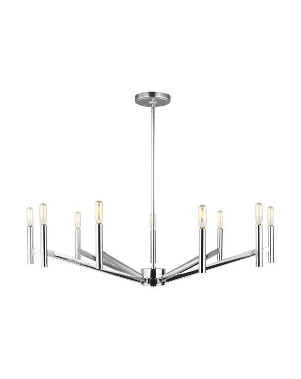 Vector 9-Light Chrome Candle Chandelier