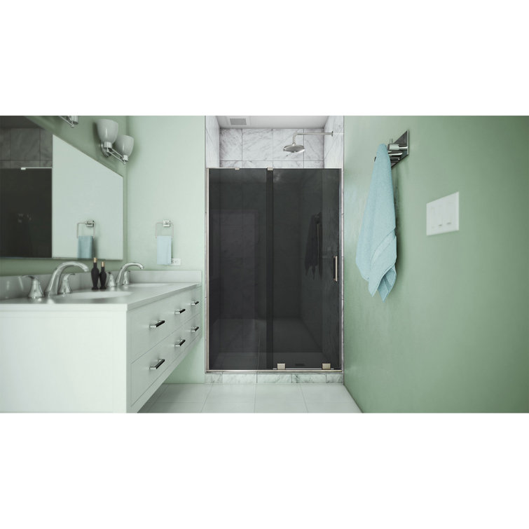 Mirage-X 44-48 in. Frameless Smoke Gray Sliding Shower Door