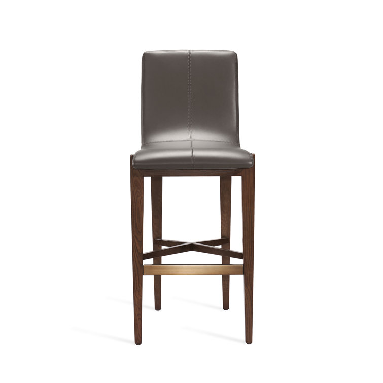 Cityscape Gray Faux Leather Handcrafted Counter Stool