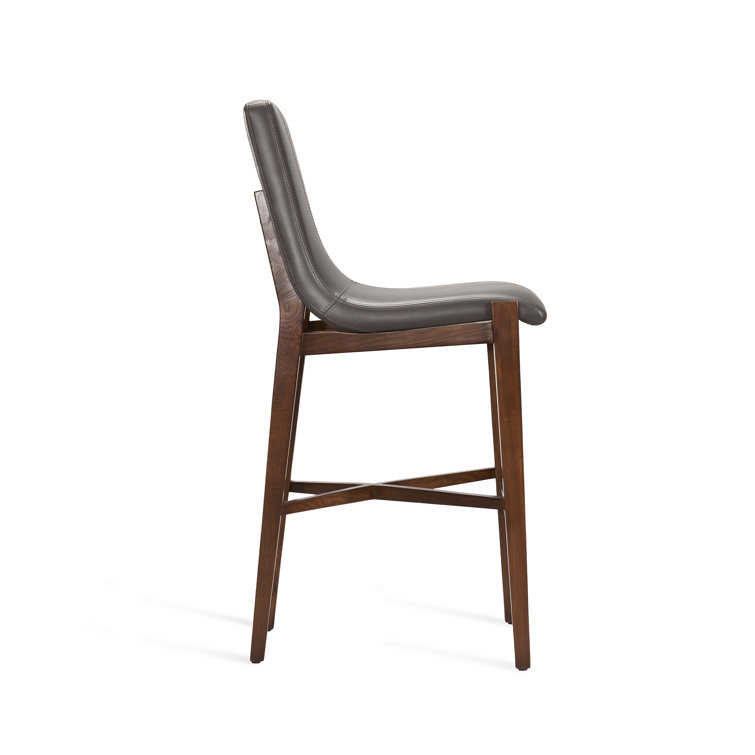 Cityscape Gray Faux Leather Handcrafted Counter Stool
