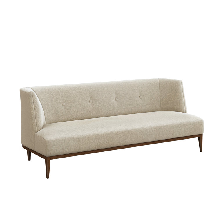 Chloe 80.5'' Feather Chenille Upholstered Sofa with Walnut Legs