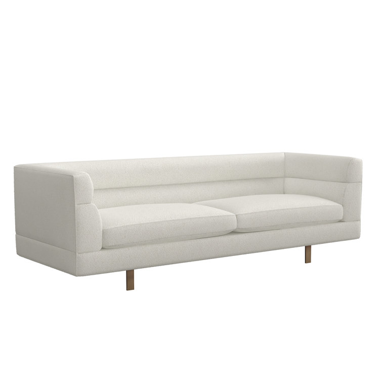 Cameo Luxe 91'' Polyester Tuxedo Sofa with Wood Accents