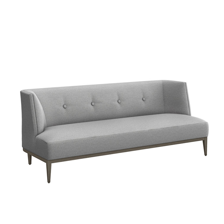 Pure Gray 80.5'' Armless Upholstered Sofa with Wooden Base
