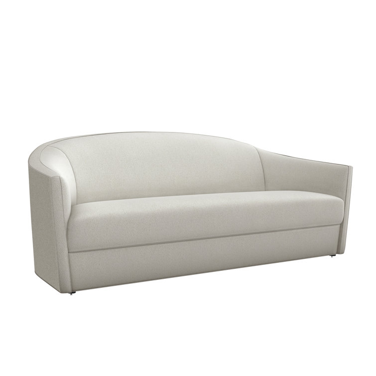 Turin 99'' Cream Upholstered Sofa with Wood Frame