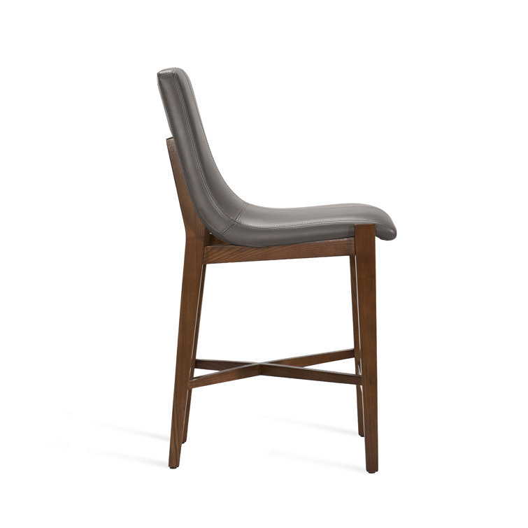 Cityscape Gray Faux Leather Handcrafted Counter Stool