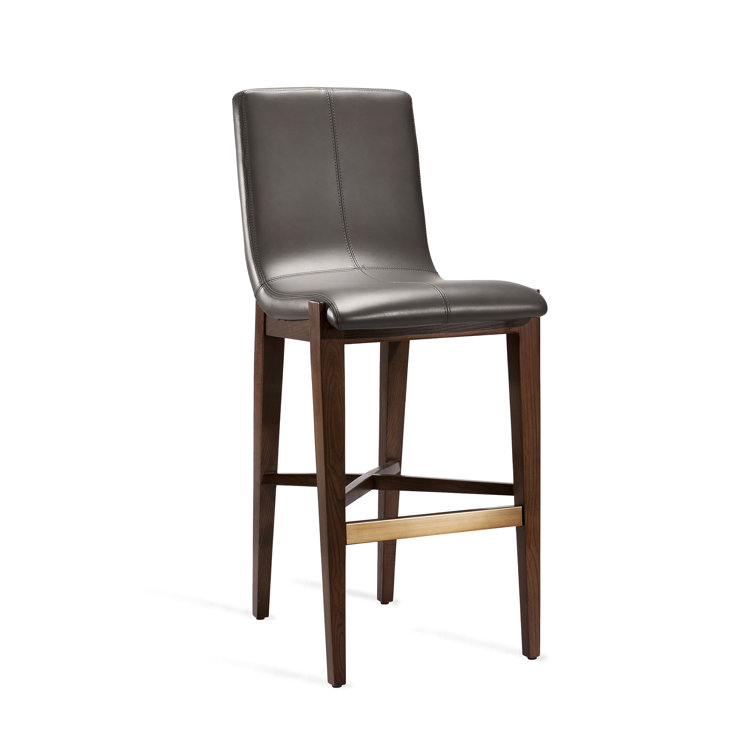 Cityscape Gray Faux Leather Handcrafted Counter Stool