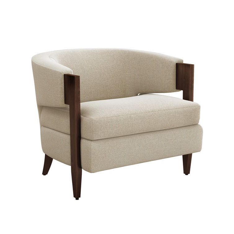 Kelsey Azure and Light Grey Foam Walnut Chair