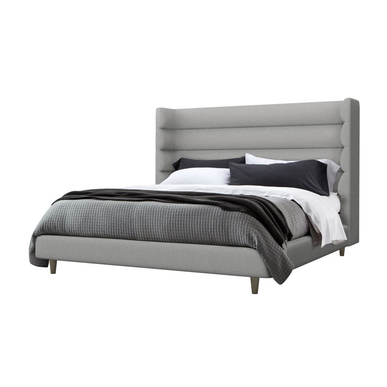 Luxuriant Pearl King Upholstered Wood Frame Bed