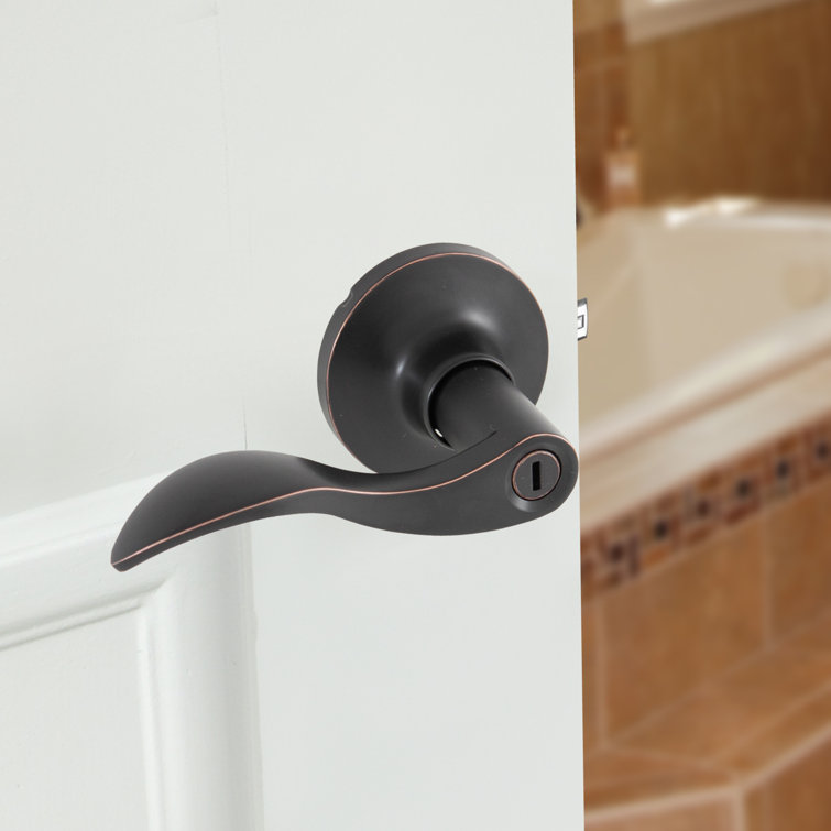 Oil Rubbed Bronze Wave Lever Entry Door Lock