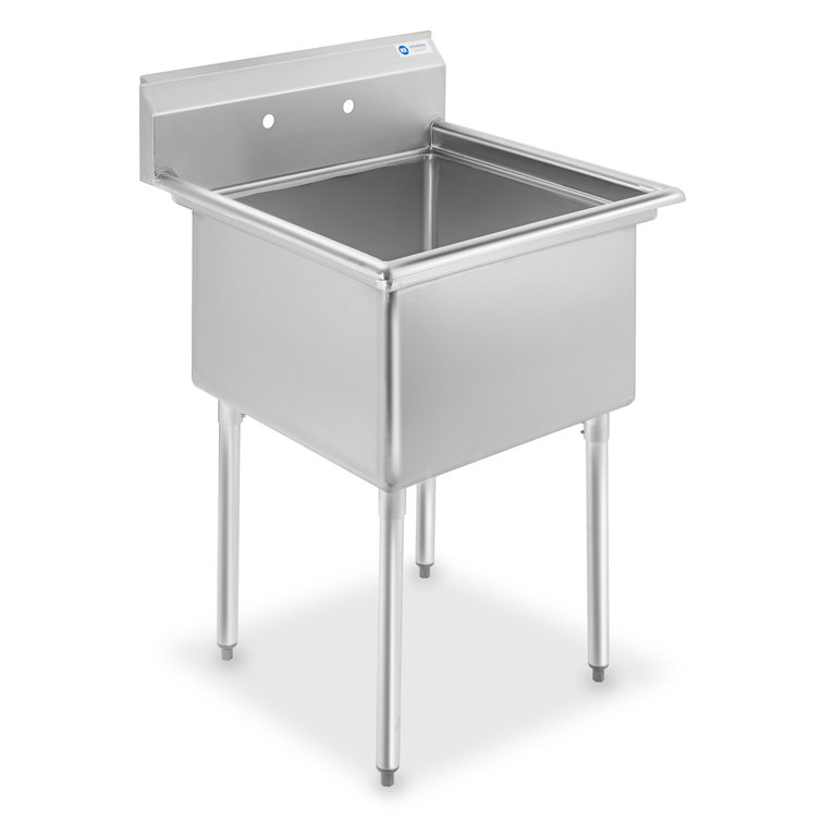 30" Wide Stainless Steel Commercial Utility Sink with Backsplash