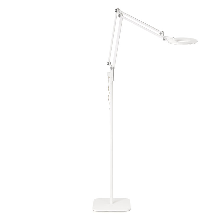 Edison Adjustable White Aluminum LED Task Floor Lamp
