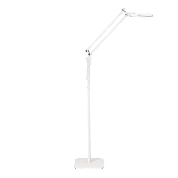 Edison Adjustable White Aluminum LED Task Floor Lamp