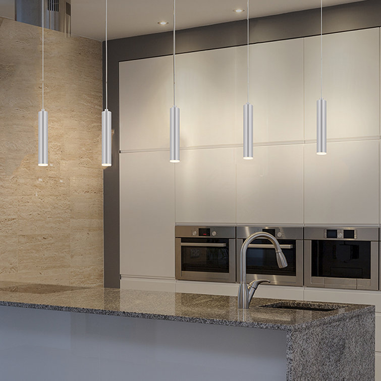 Valdez Bright Satin Aluminum Mini LED Pendant, Energy Star Certified