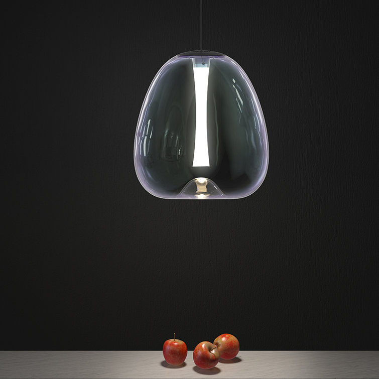 Mela 30" Black Dichroic Glass LED Cluster Pendant