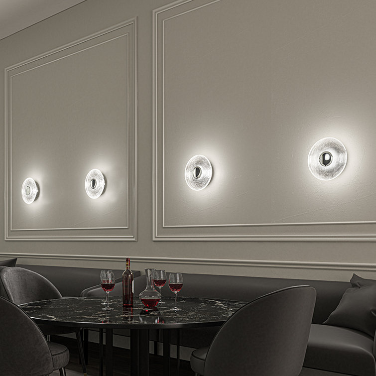 Sleek Polished Chrome Dimmable LED Wall Sconce with Clear Disc