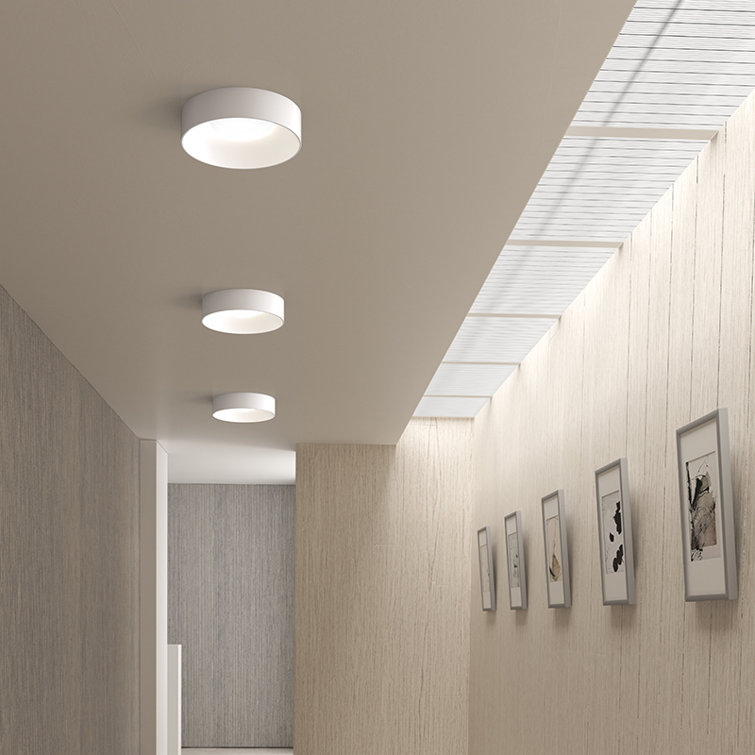 Dove Gray Drum LED Surface Mount Light Fixture
