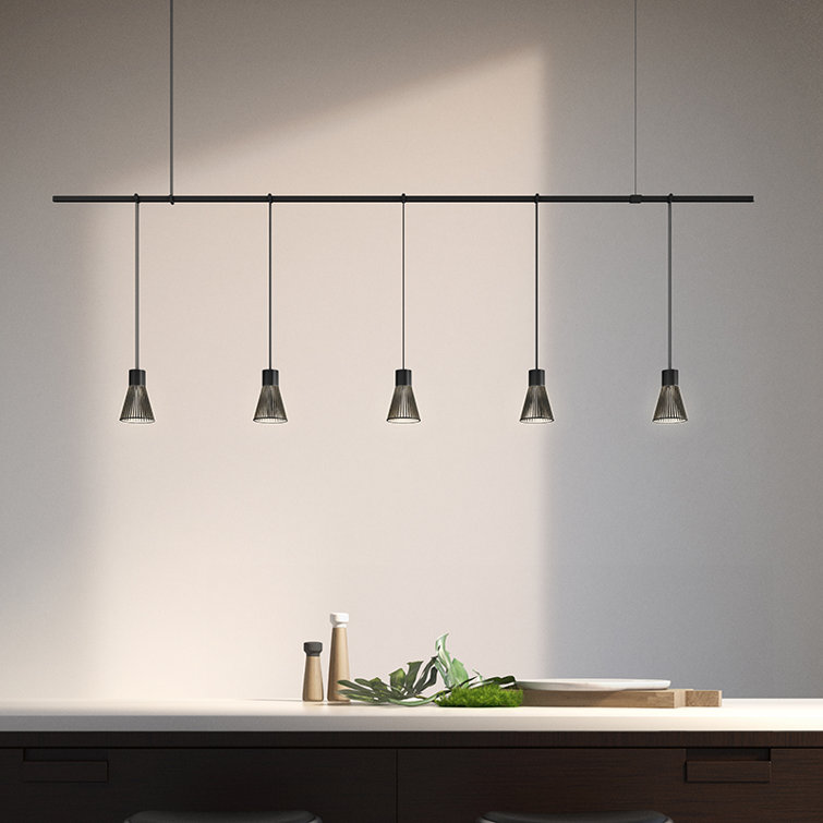 Suspenders 73" Satin Black Aluminum LED Kitchen Island Pendant
