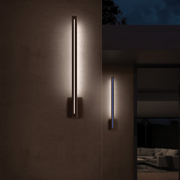 Textured Bronze 30" Dimmable LED Wall Sconce with Color Strip Options