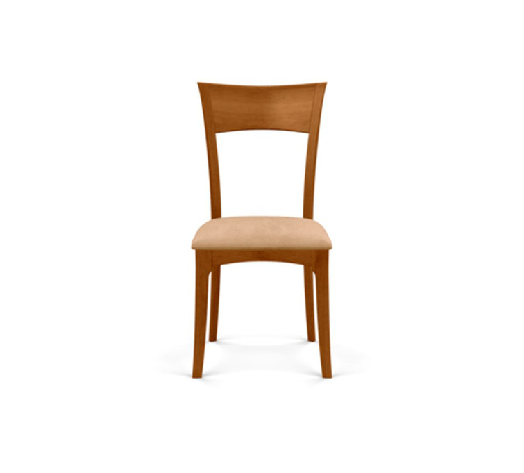 Sand Microsuede Upholstered Side Chair with Autumn Cherry Frame