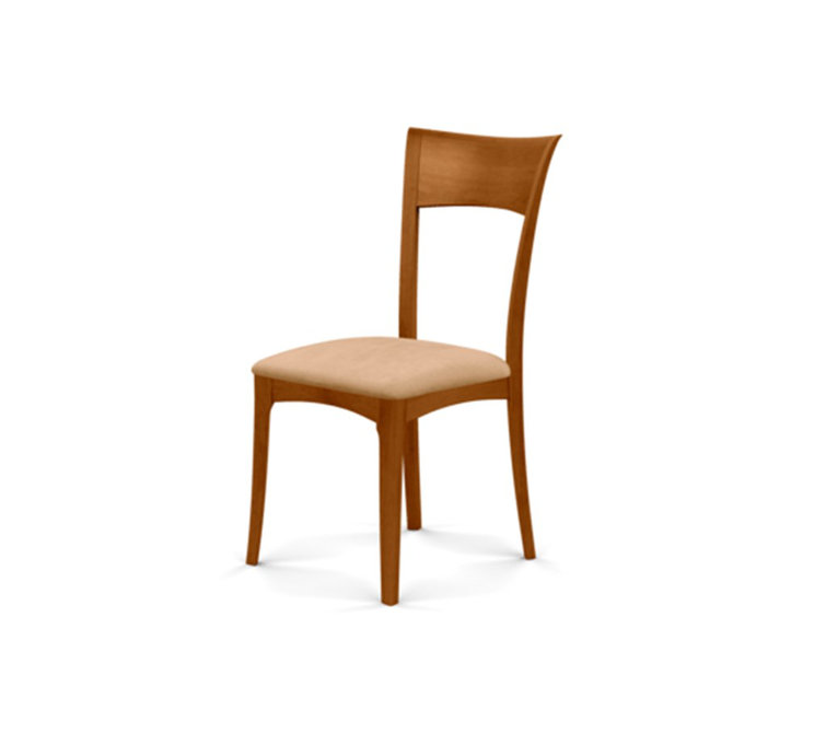 Sand Microsuede Upholstered Side Chair with Autumn Cherry Frame