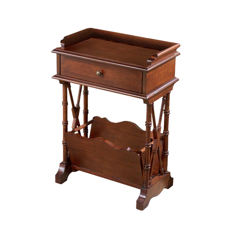 Cherrywood Rectangular Martini Table with Storage Drawer
