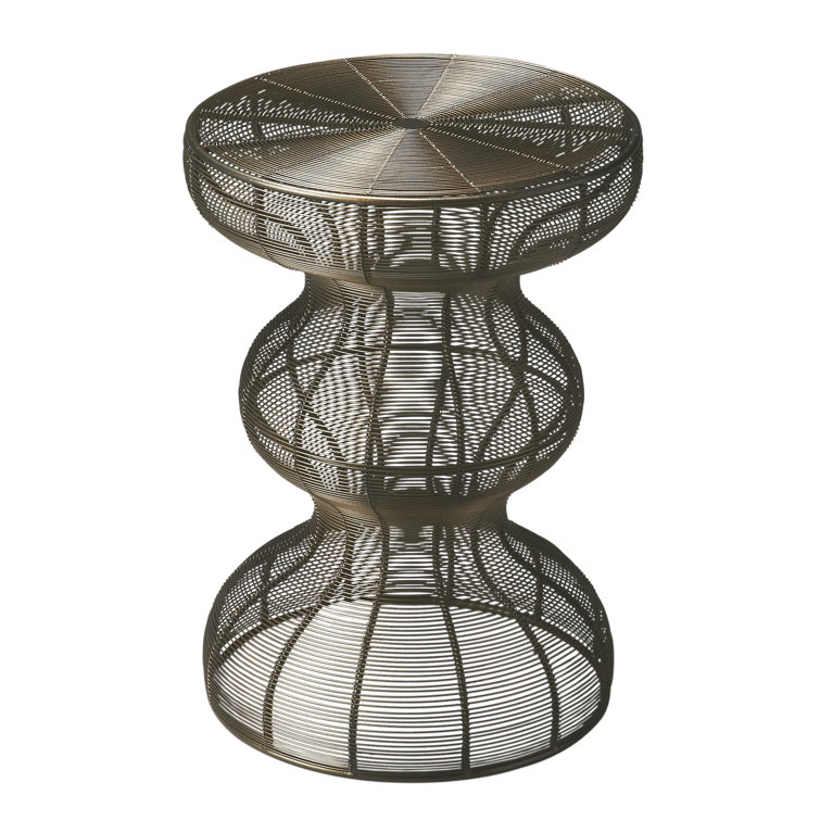Sinuous Bronze Round Metal Accent Table