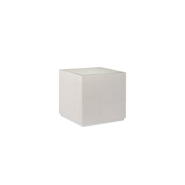 Chelsea Captiva Glass-Top White Wood End Table