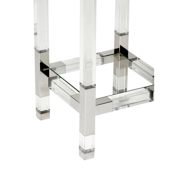 Chelsea House Large Nickel Plated Clear Acrylic Pedestal Stand