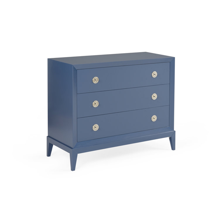 Mid-Century Modern Acacia 3-Drawer Chest in Custom Benjamin Moore Colors