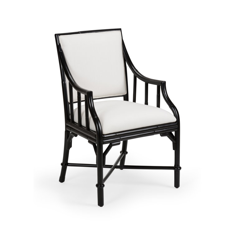 Wildwood Ella Black & Off-White Rattan Cane Armchair