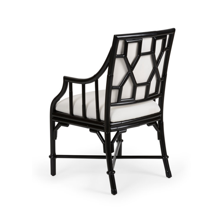 Wildwood Ella Black & Off-White Rattan Cane Armchair