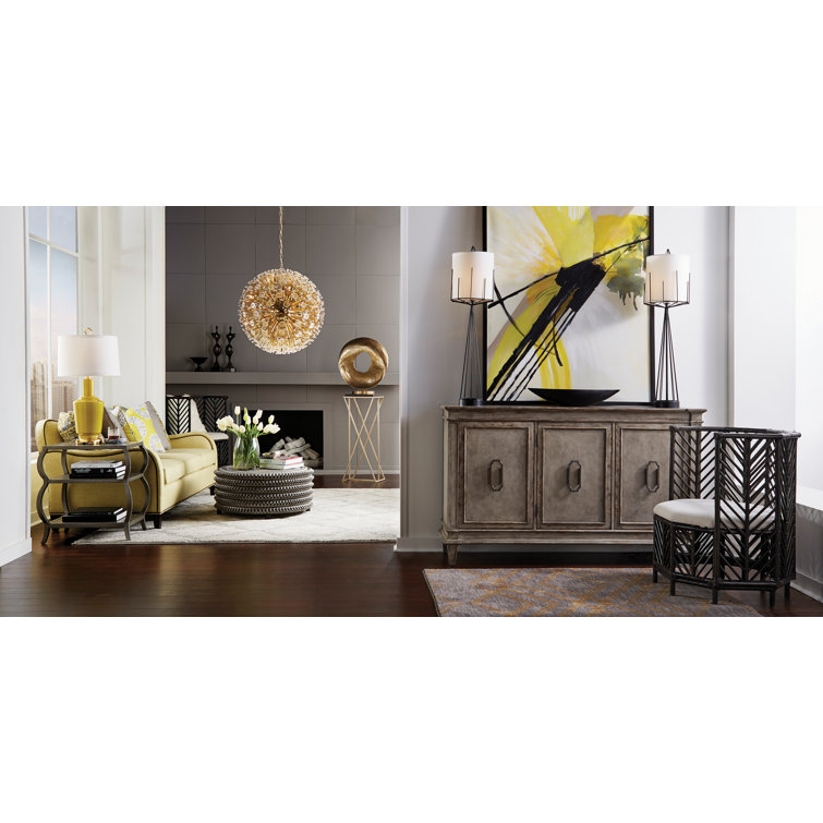 Wildwood Teal Painted Bamboo Laminate Tiered End Table