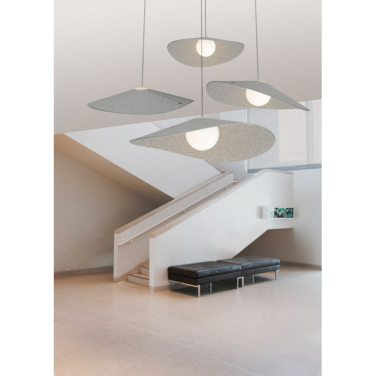 32" Wide Bola Felt LED Pendant with Dimmable Warm Light