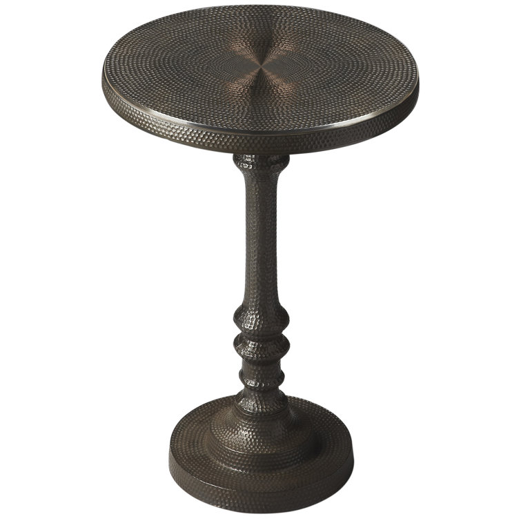 Tanya Dark Bronze Round Metal Pedestal Side Table