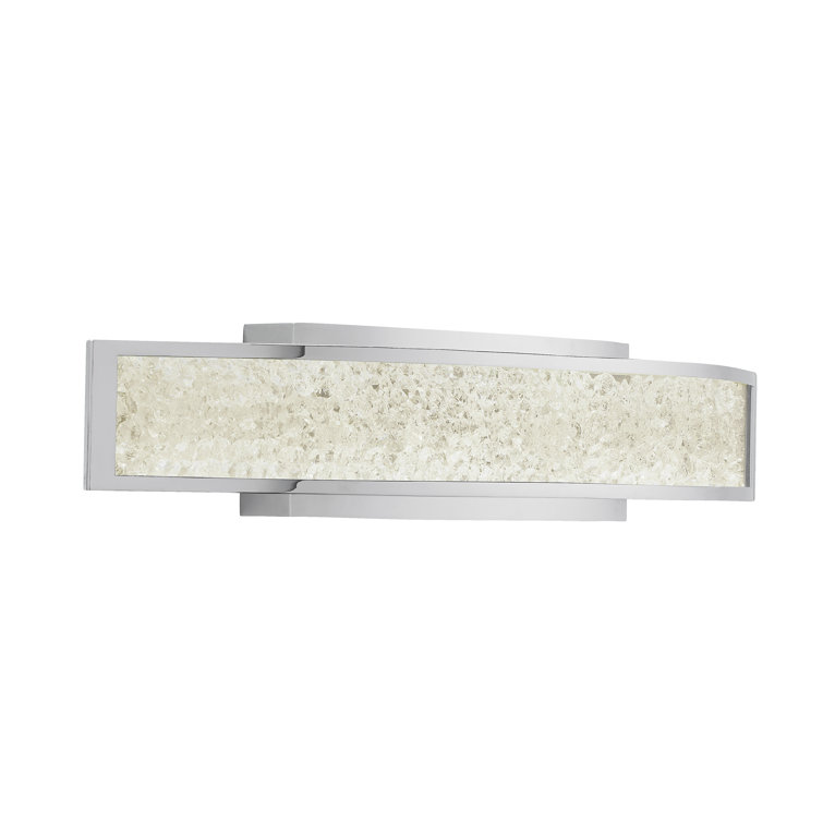 Chrome LED Vanity Light with Crushed Crystal Glass