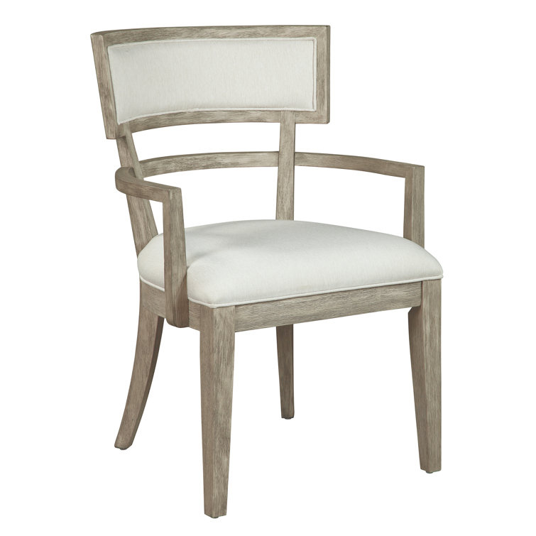 Bedford Gray Wood Accent Chair with Linen Upholstery
