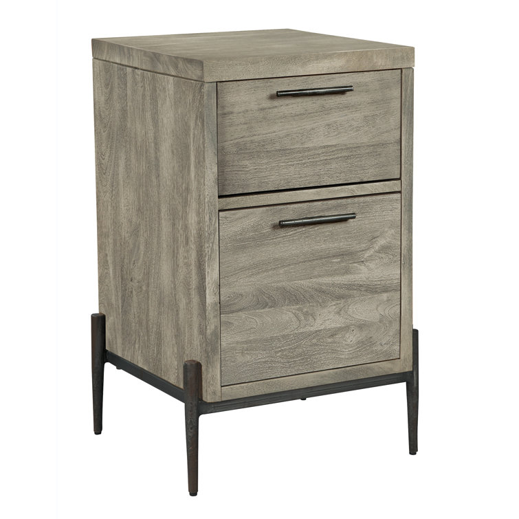 Bedford Park 20" Gray Mango Wood 2-Drawer File Cabinet