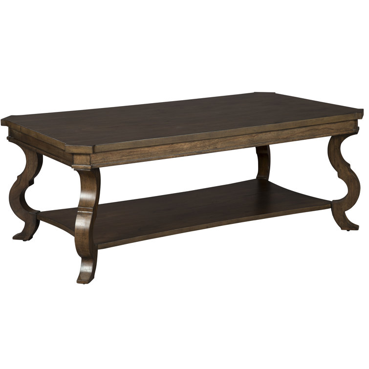 Traditional Rectangular Black and Gray Wood Coffee Table