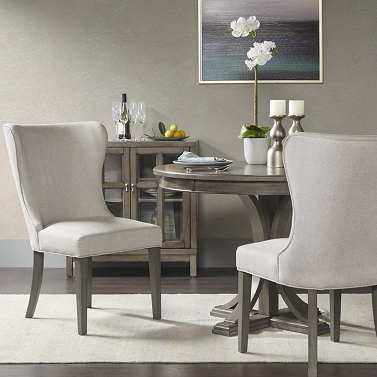 Helena Cream and Gray Upholstered Parsons Dining Chair