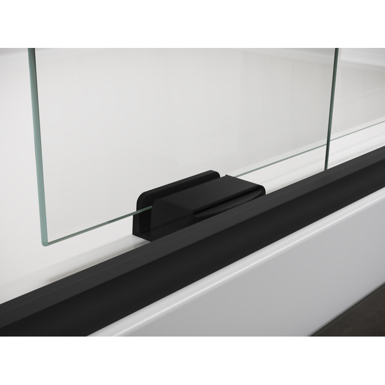 Matte Black Frosted Glass Sliding Shower Door with CleanCoat Technology