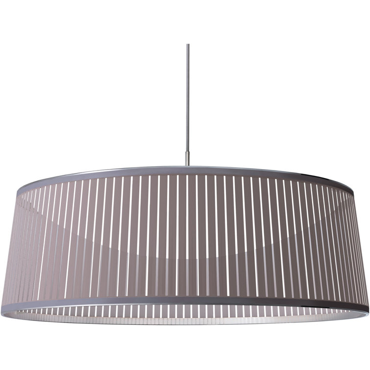 Silver Aluminum Drum Pendant Light with LED