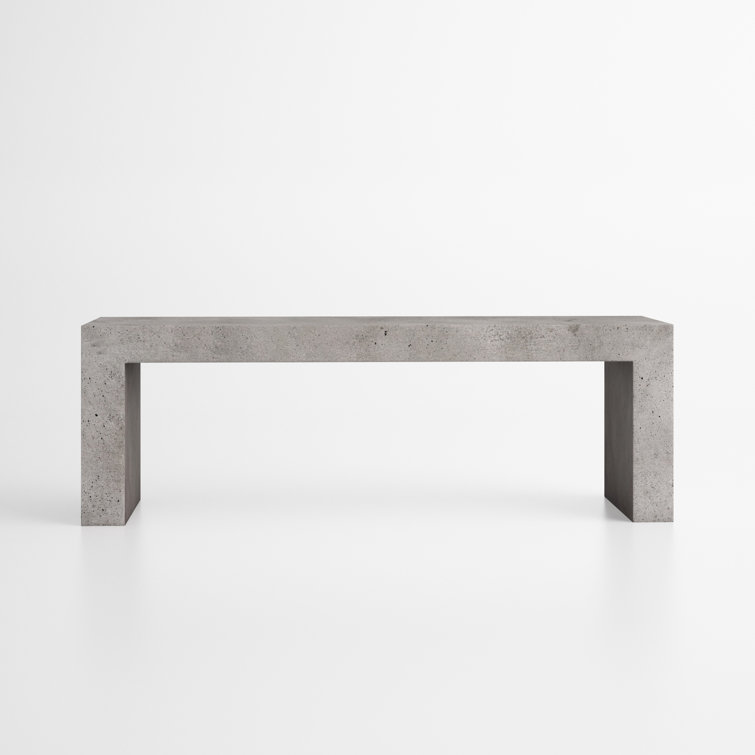 Brinlie Modern 55'' Grey Fiber-Reinforced Cement Outdoor Bench
