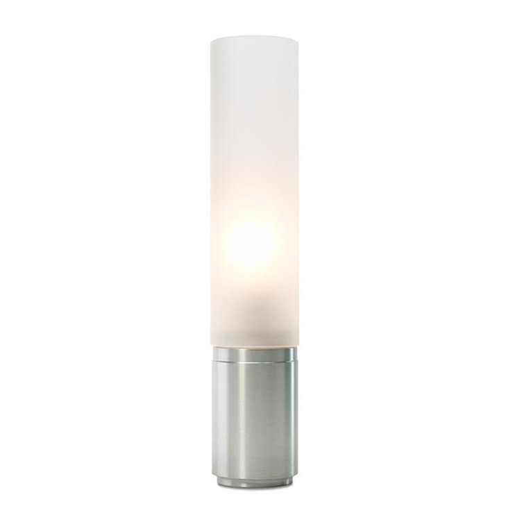 Elise 18" Silver Machined Aluminum Table Lamp with Frosted Acrylic