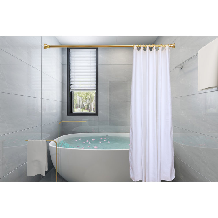 Gold Hexagonal Rustproof Zinc Shower Curtain Hooks Set of 12