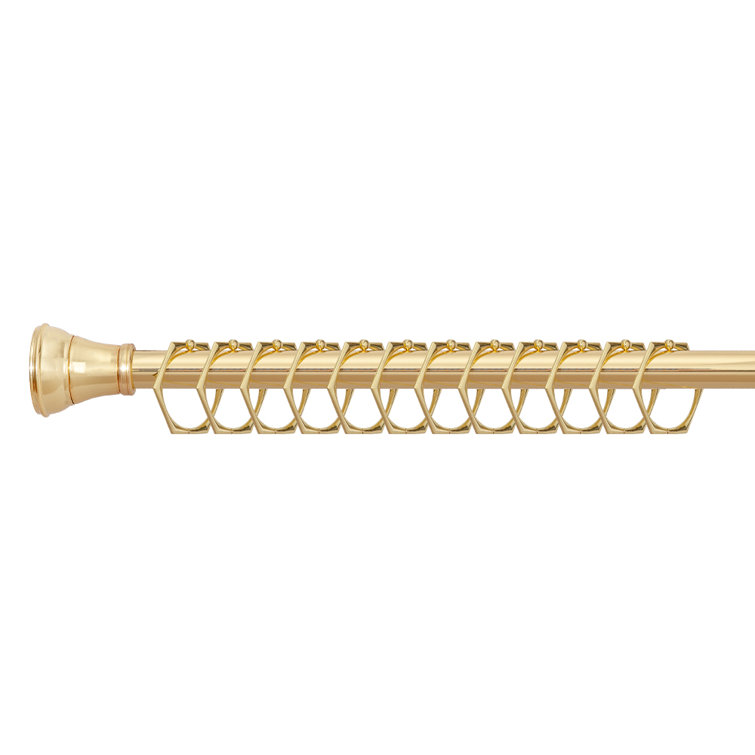 Gold Hexagonal Rustproof Zinc Shower Curtain Hooks Set of 12