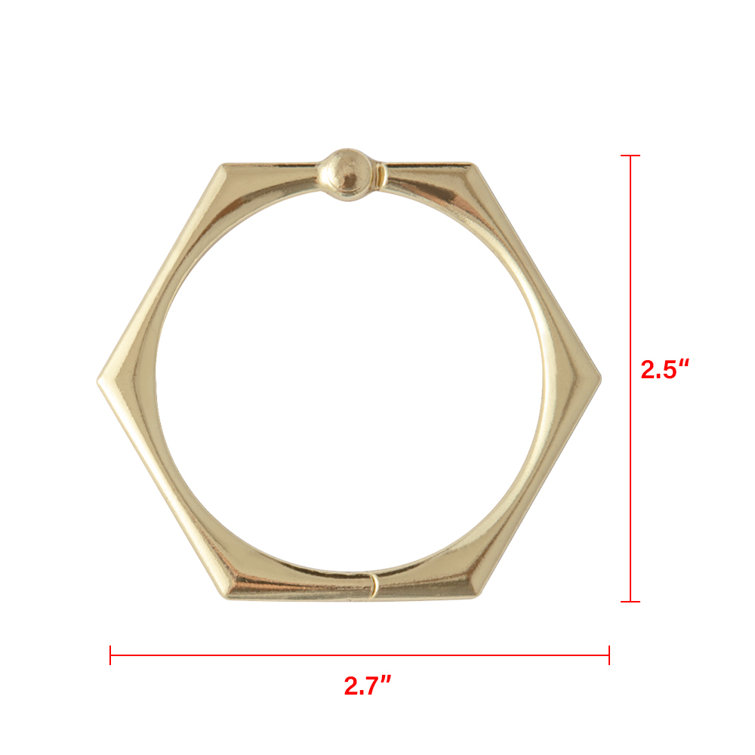 Gold Hexagonal Rustproof Zinc Shower Curtain Hooks Set of 12