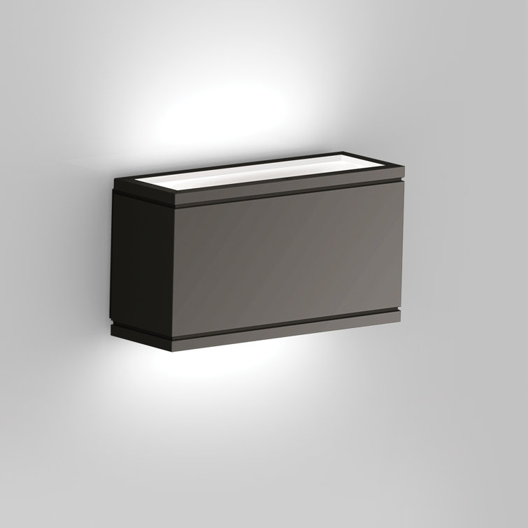 Rubix Oblong Dimmable Black Aluminum Outdoor Wall Sconce