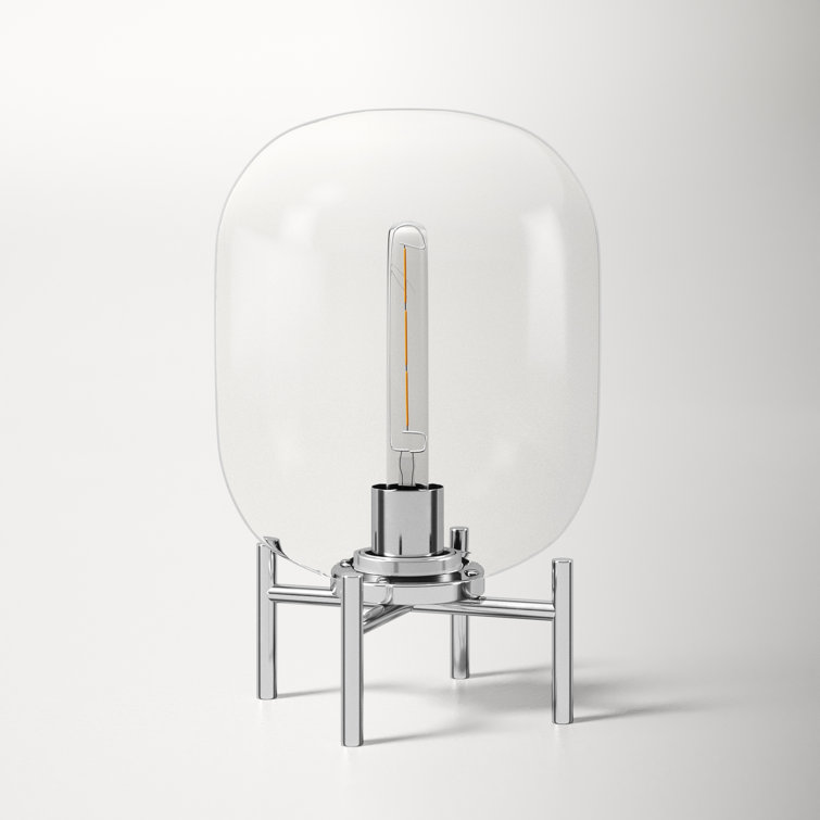 Edison Silver Nickel Finish Globe Glass Table Lamp
