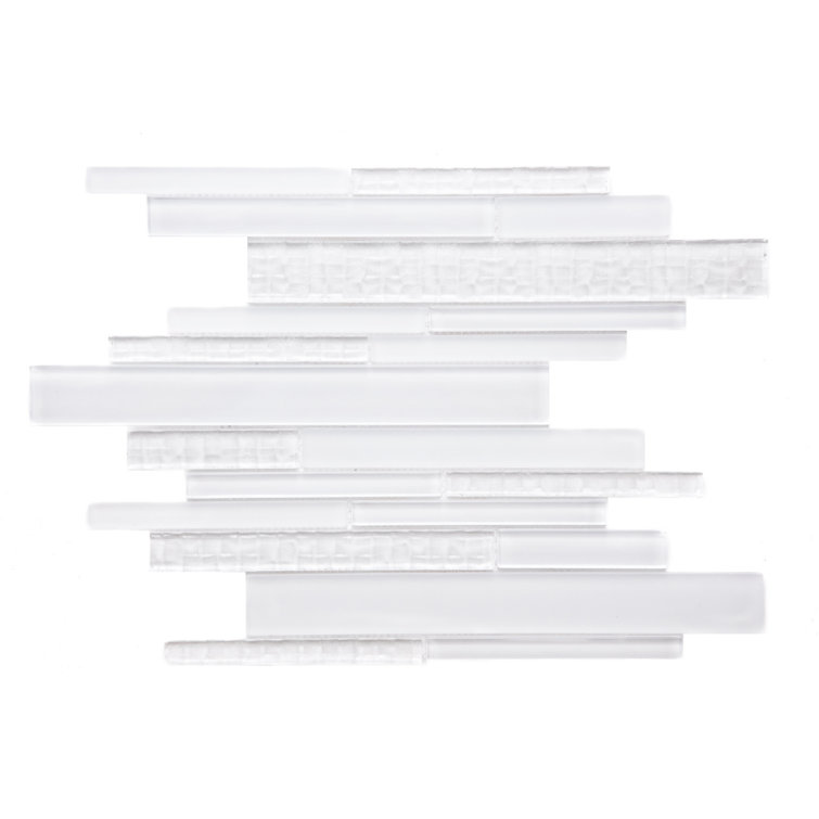 Karma 12" x 12" White Glass Mosaic Wall Tile Sheet