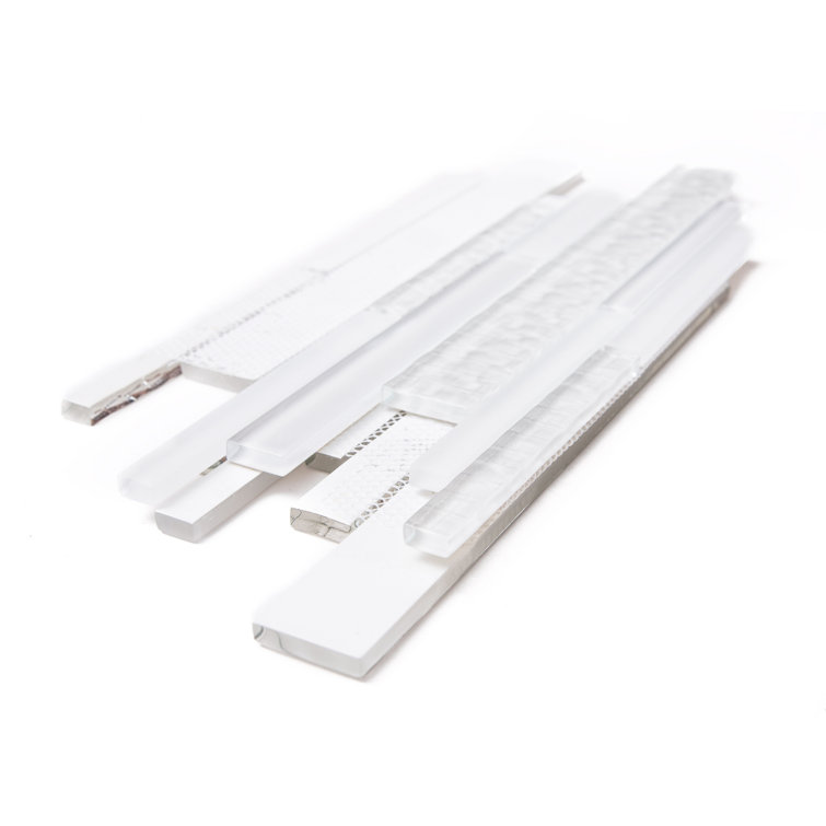 Karma 12" x 12" White Glass Mosaic Wall Tile Sheet
